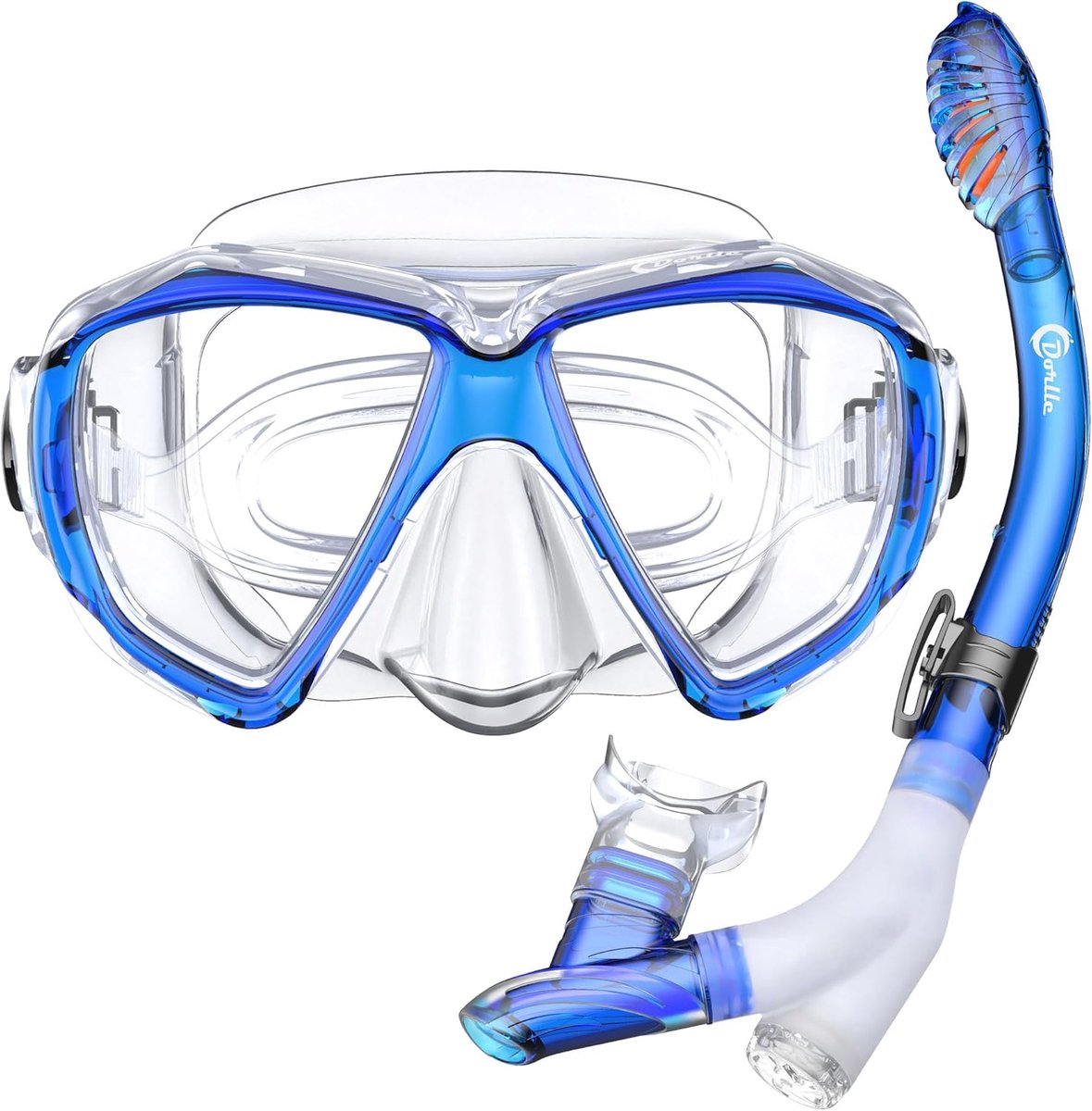 SnelShoppen - Snorkel Set met Snorkel en Duikbril, Waterproof, Anti-Fog, Anti-Leak, Tempered Glass, 3-Channel Dry Snorkel voor Volwassenen, Perfect vo