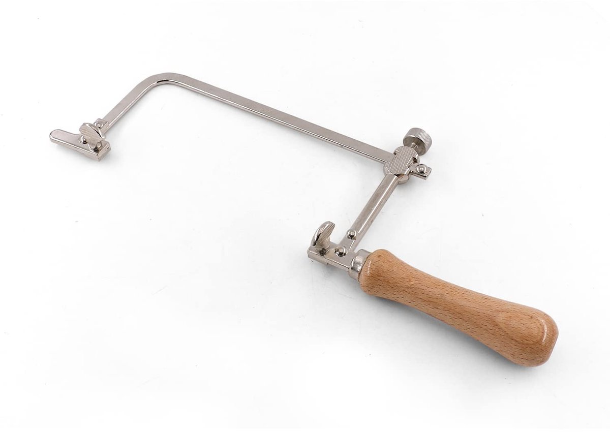 SnelShoppen - Steel Frame Coping Saw - Handzaag voor Hout, Metaal, en Keramiek - Ergonomisch Ontwerp met Houten Handvat - Ideaal voor DIY Projecten en