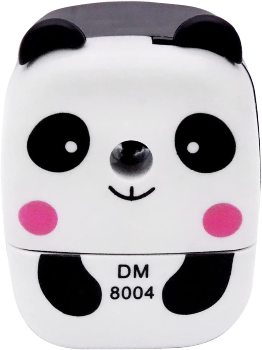 Thijox - Puntenslijper Leuke Metalen Desktop Puntenslijper met Handvat Cartoon Dier Panda Tijger voor Kinderen School Kantoor 60x50x70mm
