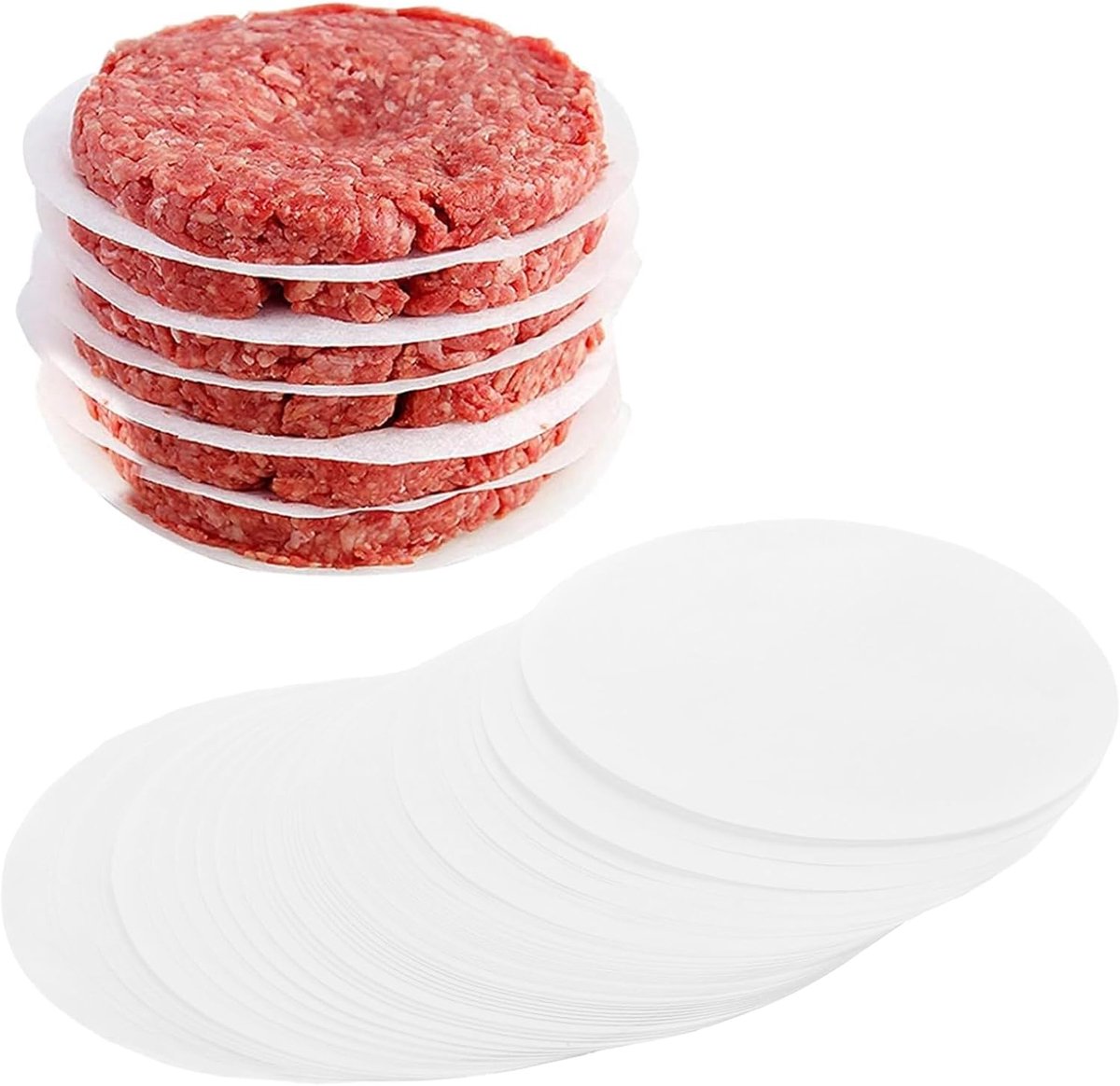 SnelShoppen - 1000 Stuks Burgerpapier 15 cm - Parchment Paper, Non-Stick, Bakpapier voor Burgers, Cheeseburgers, Patties, Milieuvriendelijk, Hoge Temp