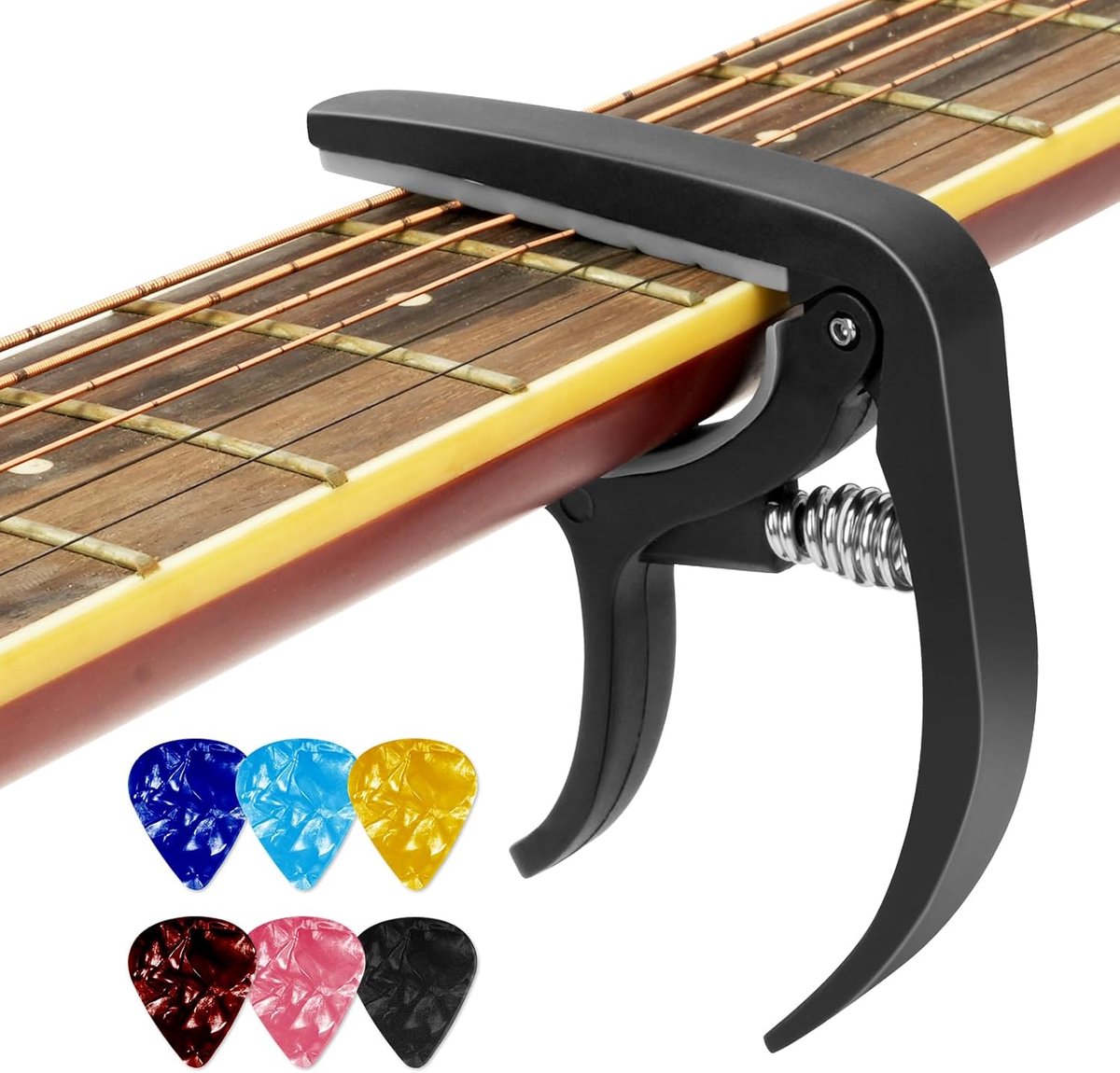 Thijox - Gitaar Capo Quick-Change voor Akoestische en Elektrische Gitaren, Duurzaam, Lichtgewicht, Inclusief Siliconen Pads, Perfect voor Ukelele en L