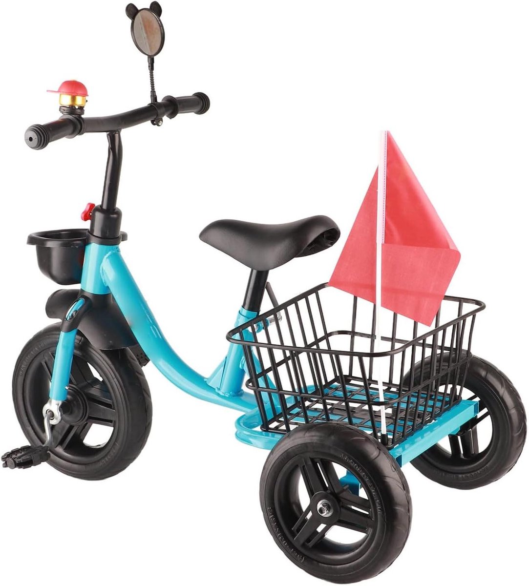 Kinderdriewieler Loopfiets - Kinderfiets Buiten - Buiten Spelen - Met Opbergmand - 62 x 31 x 26 cm - Blauw