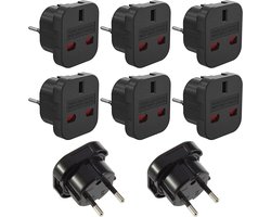 8-delige Reisstekker Adapter Set - UK naar EU - Geschikt voor Europa