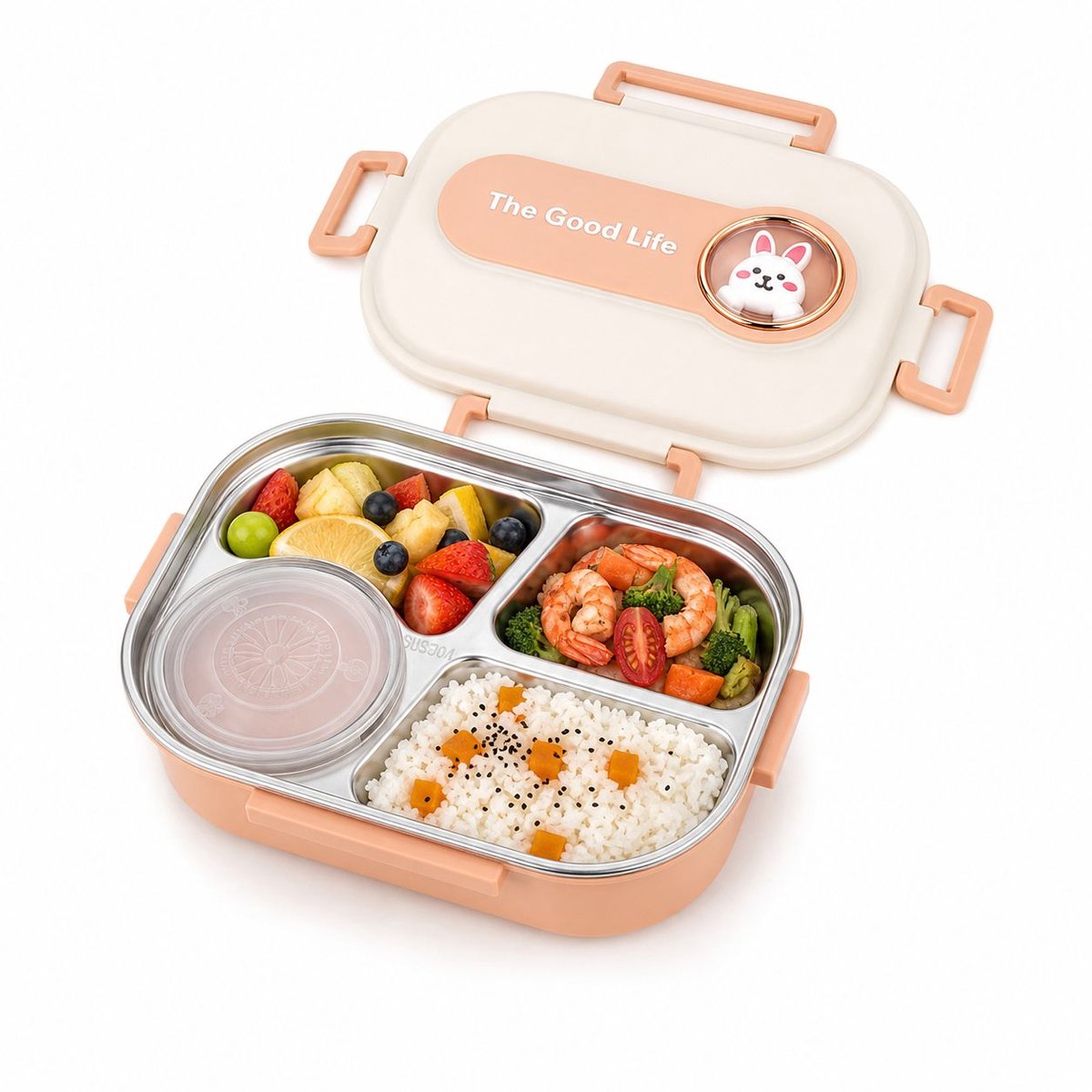 VHV - Broodtrommel - Lunchbox - Lunchbox met Soepkom & Deksel - 28x20x9.5 cm - Lekvrije Broodtrommel met Silicone Afdichting - Vaatwasserbestendig - BPA-vrij - Ideaal voor Lunch & Picknick