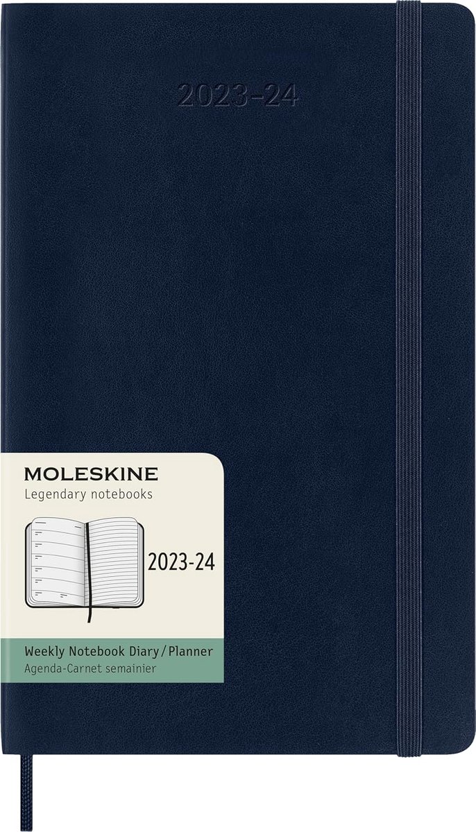 SnelShoppen - Agenda Anual 23/24 18M Semanaal Large Azul Zafiro Tapa Blanda - Flexibele Planners voor School, Werk, en Persoonlijke Organisatie