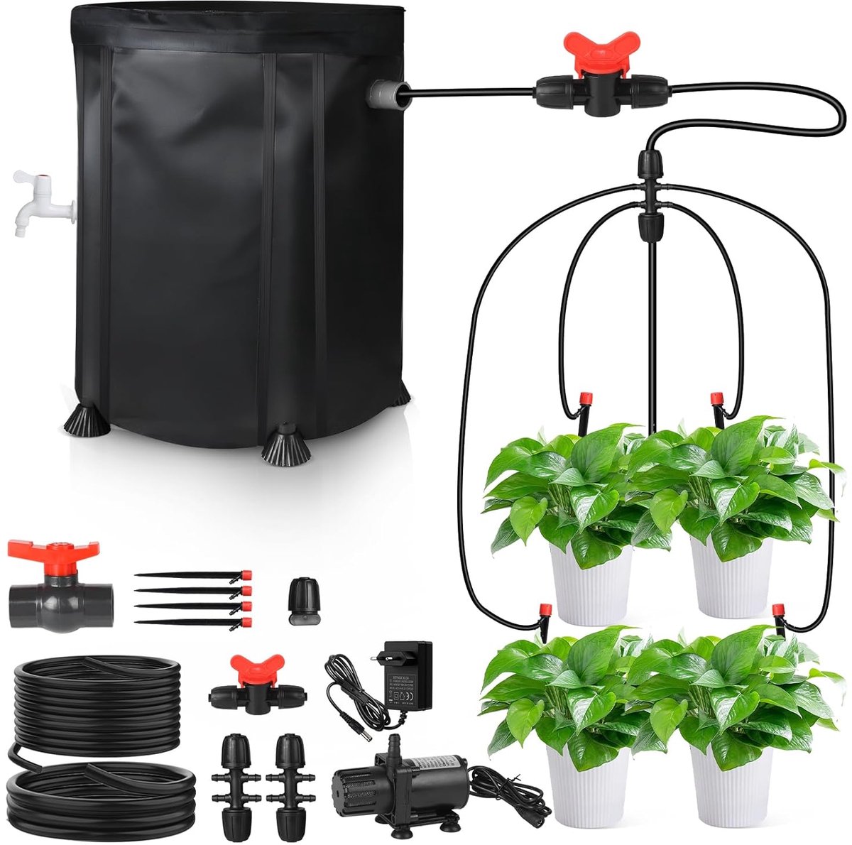 Automatisch Irrigatiesysteem - Zelfbewateringssysteem Kamerplanten - Planten Verzorgen - Grote Tank Capaciteit - 50 Liter - Zwart