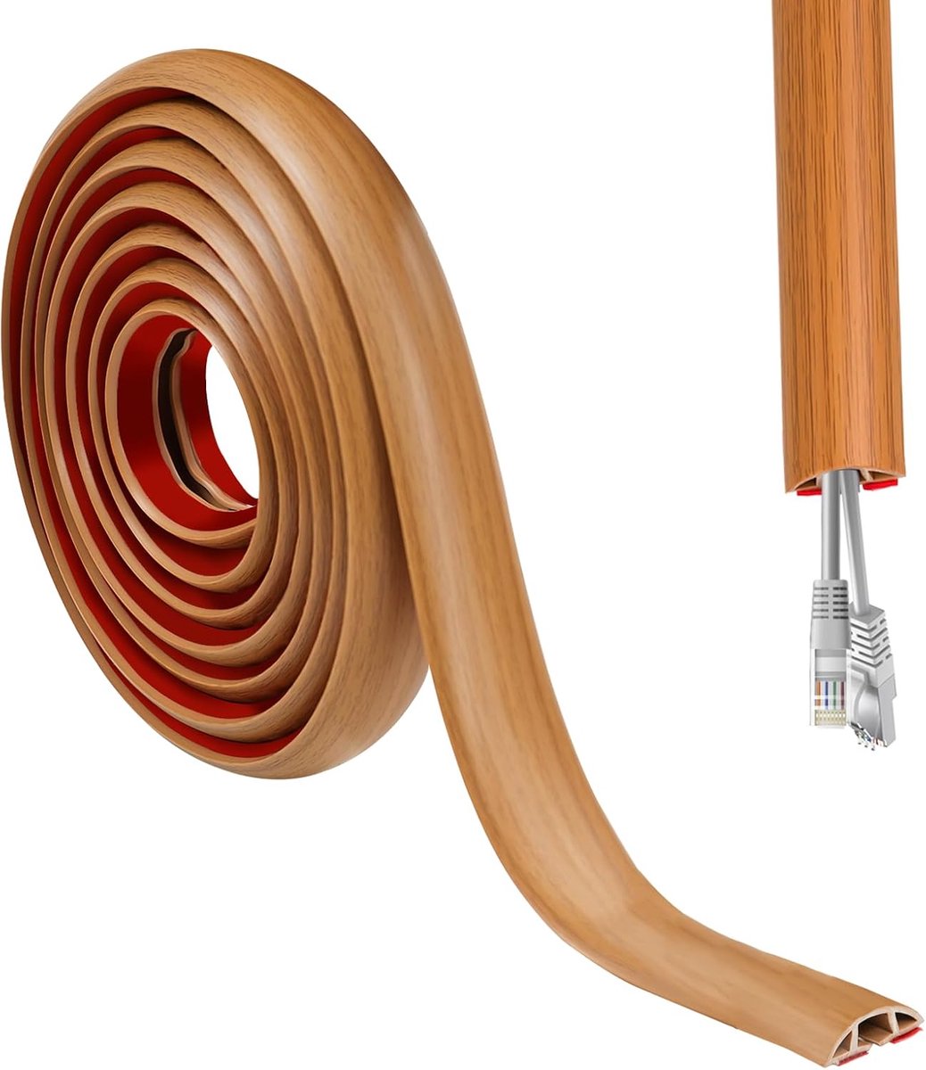 SnelShoppen - Kabel Beschermers voor de Vloer, Flexibele Kabelgoten met Zelfklevende Onderzijde, Ideaal voor Thuis, Kantoor, Fabrieken en Buiten, Veil