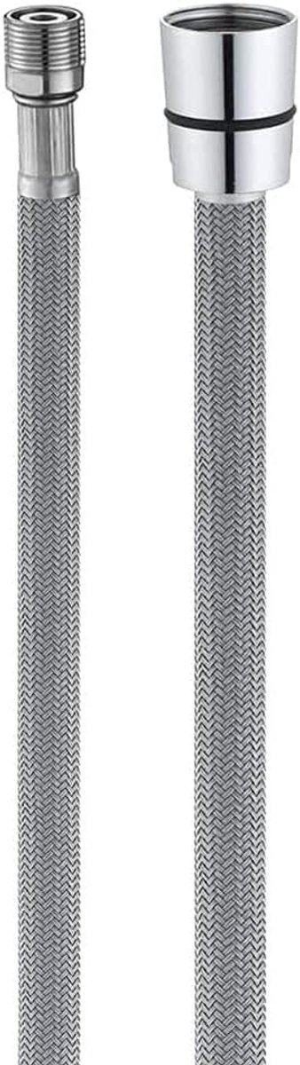 SnelShoppen - Vervangende Slang voor Keuken- of Wasbak Mengkraan M15*1 x G1/2 x 150cm, Nylon Grijs, Voor Trek- en Uittrekkranen, Niet Universeel Acces