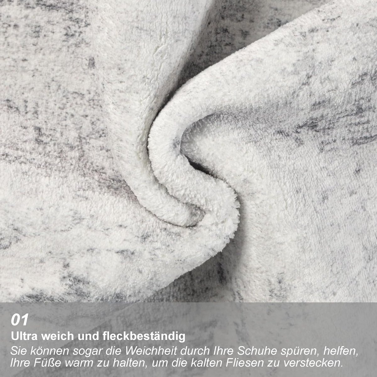 SnelShoppen - Loop Tapijt Loper voor Gang 80 x 300 cm Grijs Abstract Wasbaar Antislip Keuken Runner Tapijt Modern Minimalistisch Korte Pool Vervaardig