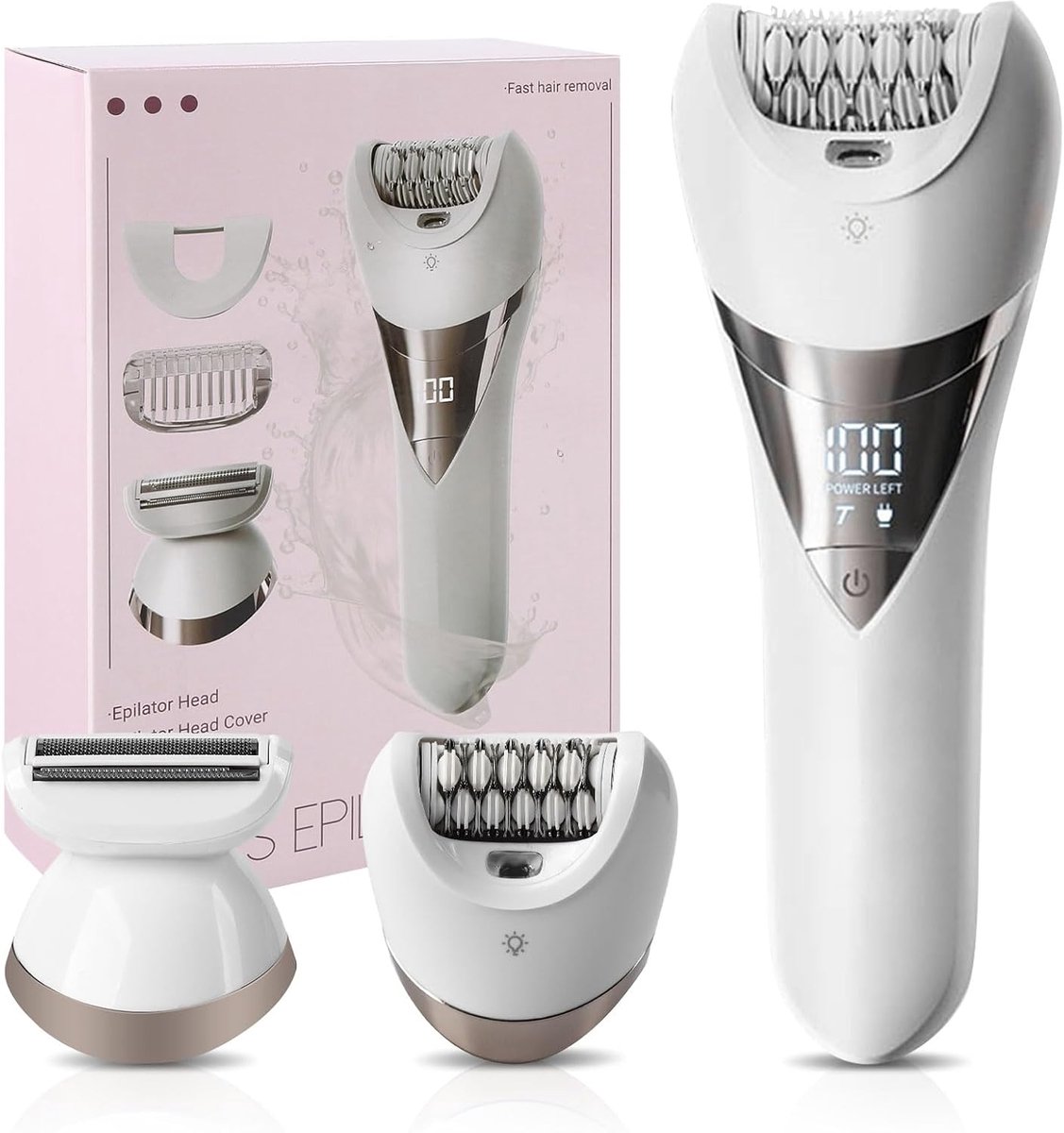 SnelShoppen - Women's Electric Epilator 2-in-1 met Scheren en Epileren, Geschikt voor Gezicht, Kin, Armen, Benen, Onderarmen, Bikinilijn, Nat en Droog