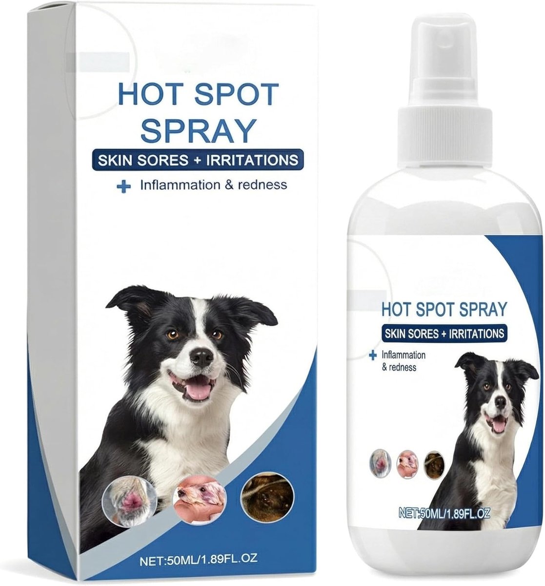 SnelShoppen - Honden en Katten Wond Spray 50ml - Dierenhuidverzorging, Veilig Ingrediënten, Eenvoudig in Gebruik, Wondverzorging en Huidverzorging voo