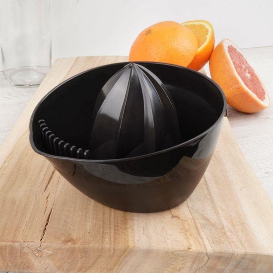 SnelShoppen - Handmatige Citruspers voor Grote Vruchten - Grapefruits, Sinaasappels, Zwarte Pers met Gootsteen en Zeef - Keukenaccessoire voor Vers Sa van Snelshoppen — afbeelding 2