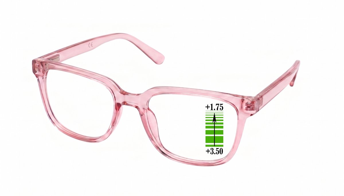 Leesbril Vista Bonita Cubo Multifocaal-Salinas Pink-+1.75-+3.50