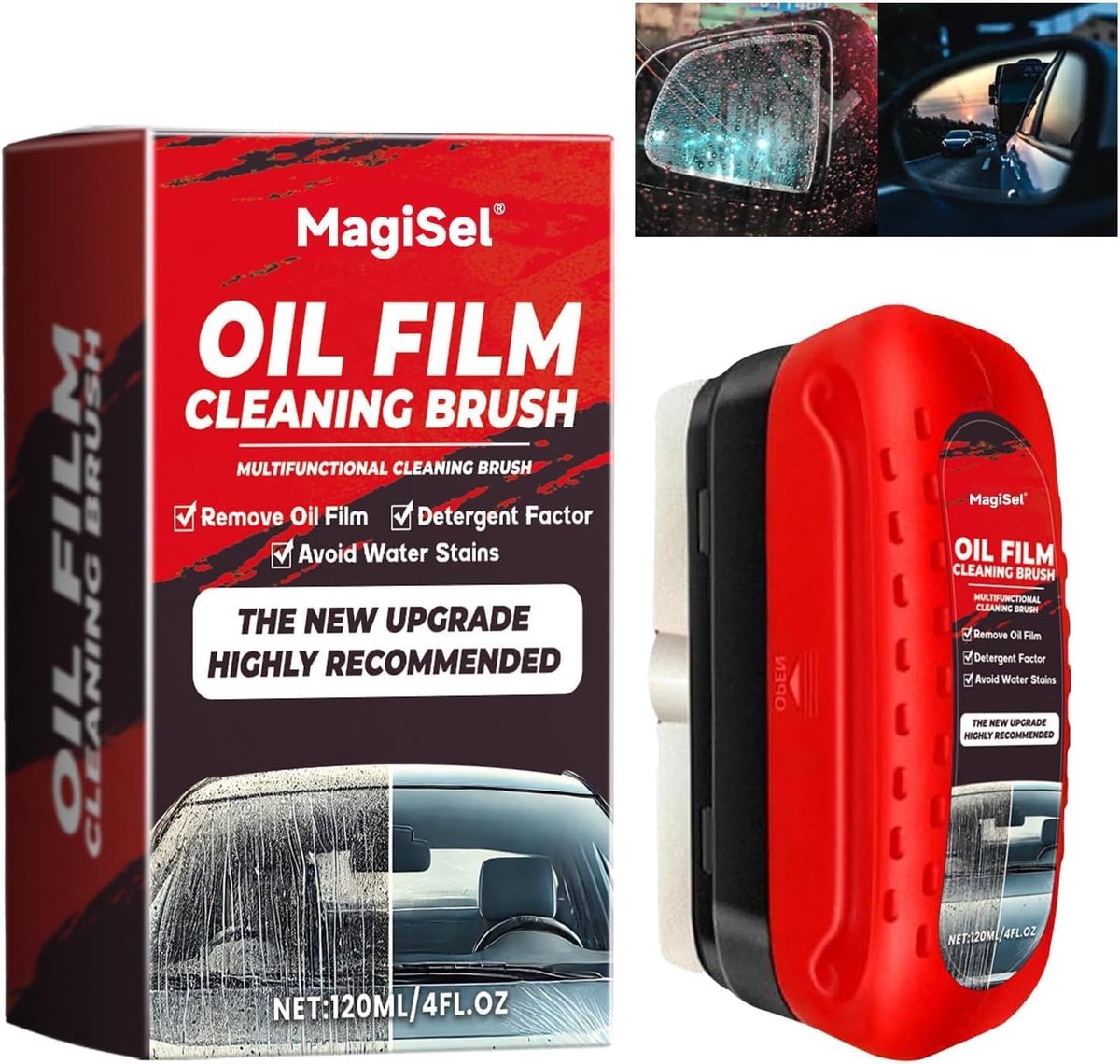 SnelShoppen - Multifunctionele Oliefilm Reiniger - Automotive Oil Film Cleaning Brush - Glasreiniger voor Voorruit en Autoglas - 1 Stuk - Effectieve O