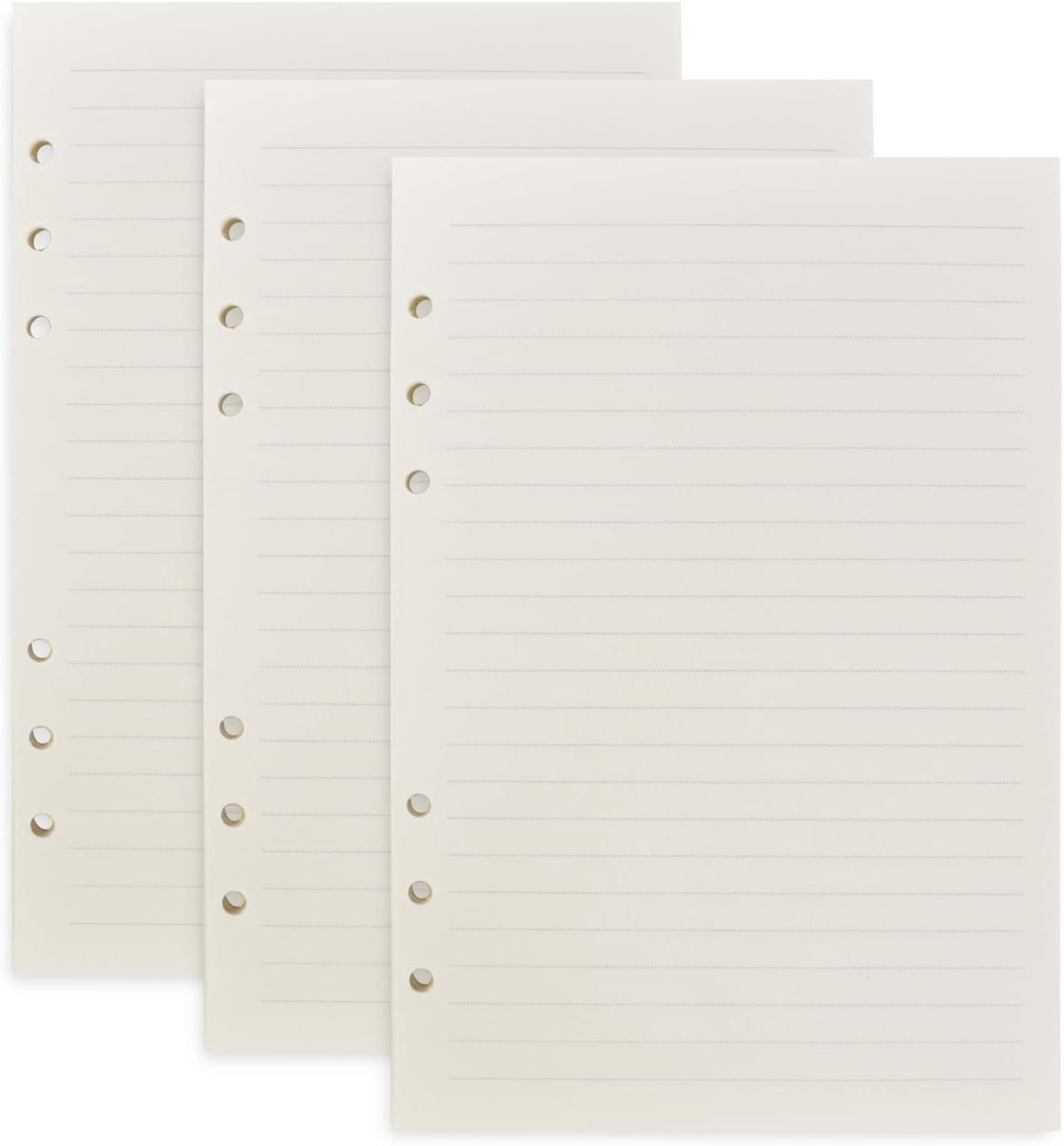 SnelShoppen - A5 Refill Paper 135 Vellen - Dotted Blank & Lined - 6 Gaten Losse Bladen - Hoogwaardige Vulling voor A5 Notitieboek - Perfect voor Schoo