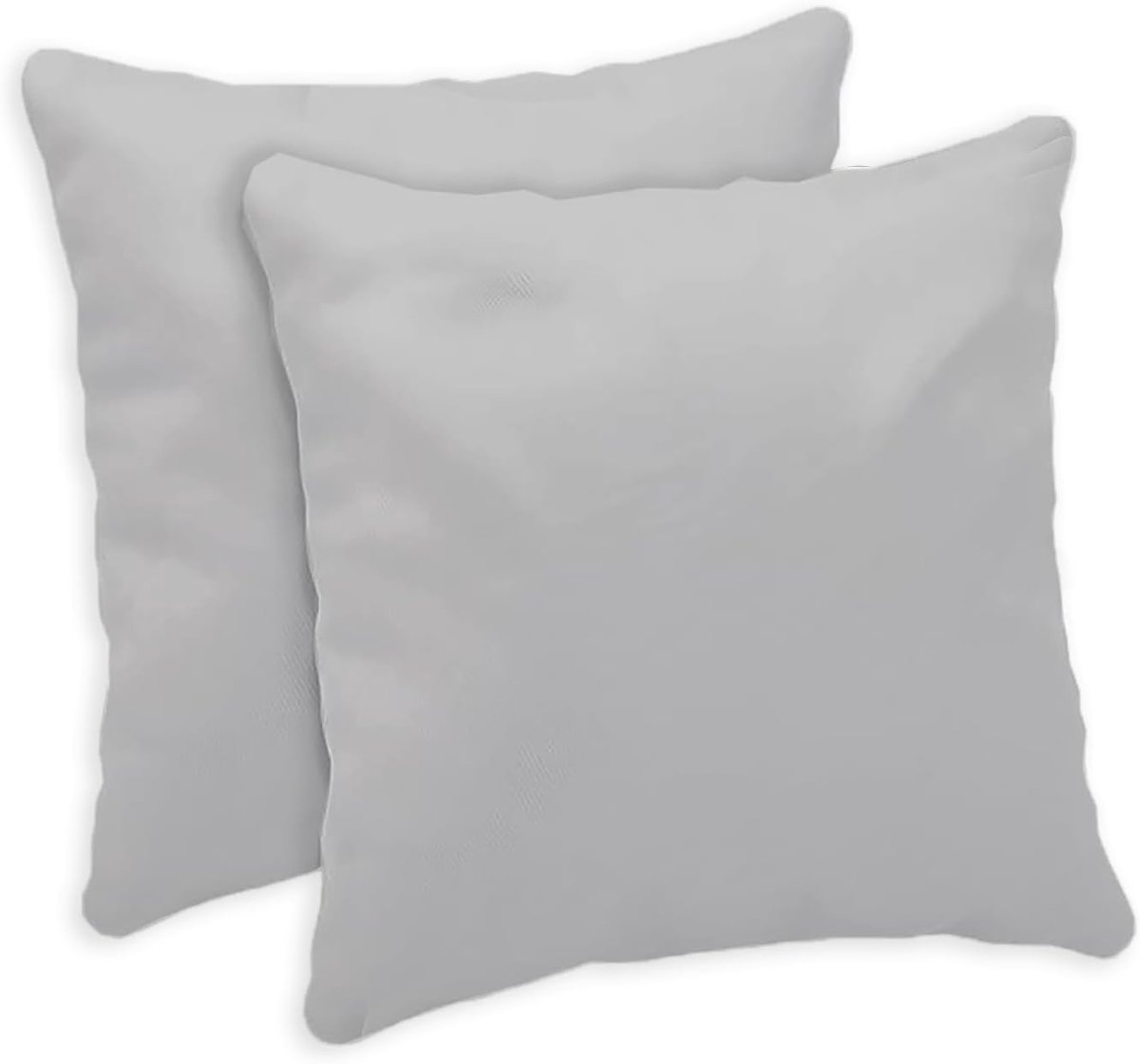 SnelShoppen - Set van 2 Decoratieve Kussenslopen 50 x 50 cm voor Bank en Bed, 100% Katoen met Zijde Effect, Verborgen Rits, Parelgrauw voor Elegante I