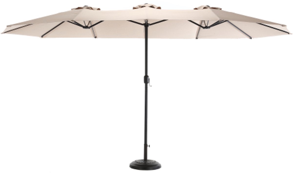 Terrasparasol - Buitenparasol Voor Tuin - 14,8 Ft Rechthoekige Dubbelzijdige Parasol Met Slinger - Tuinparasol - Zonnedak - Buitenluifel - Khaki Parasol Zonder Onderstel