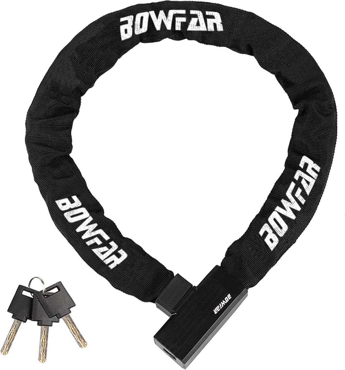 SnelShoppen - Stevige Fietsslot Met Ketting 100 cm - Diefstalbestendig Fietsslot - 3 Sleutels - Veiligheidsniveau 7 - Voor Fiets, Motor, Scooter, Poor