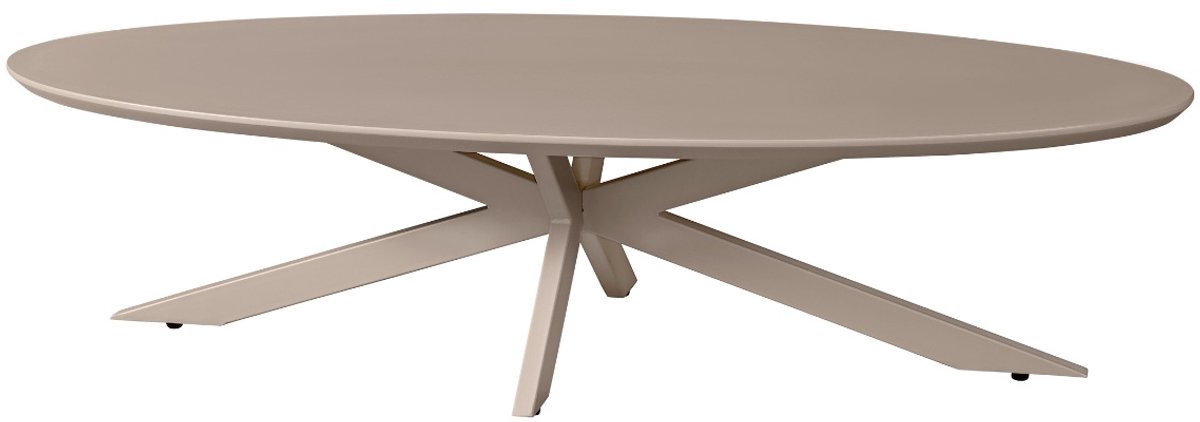 DÉJA Living Salontafel Gimo - Ovaal - Taupe - 140x60 cm - HPL Tafelblad