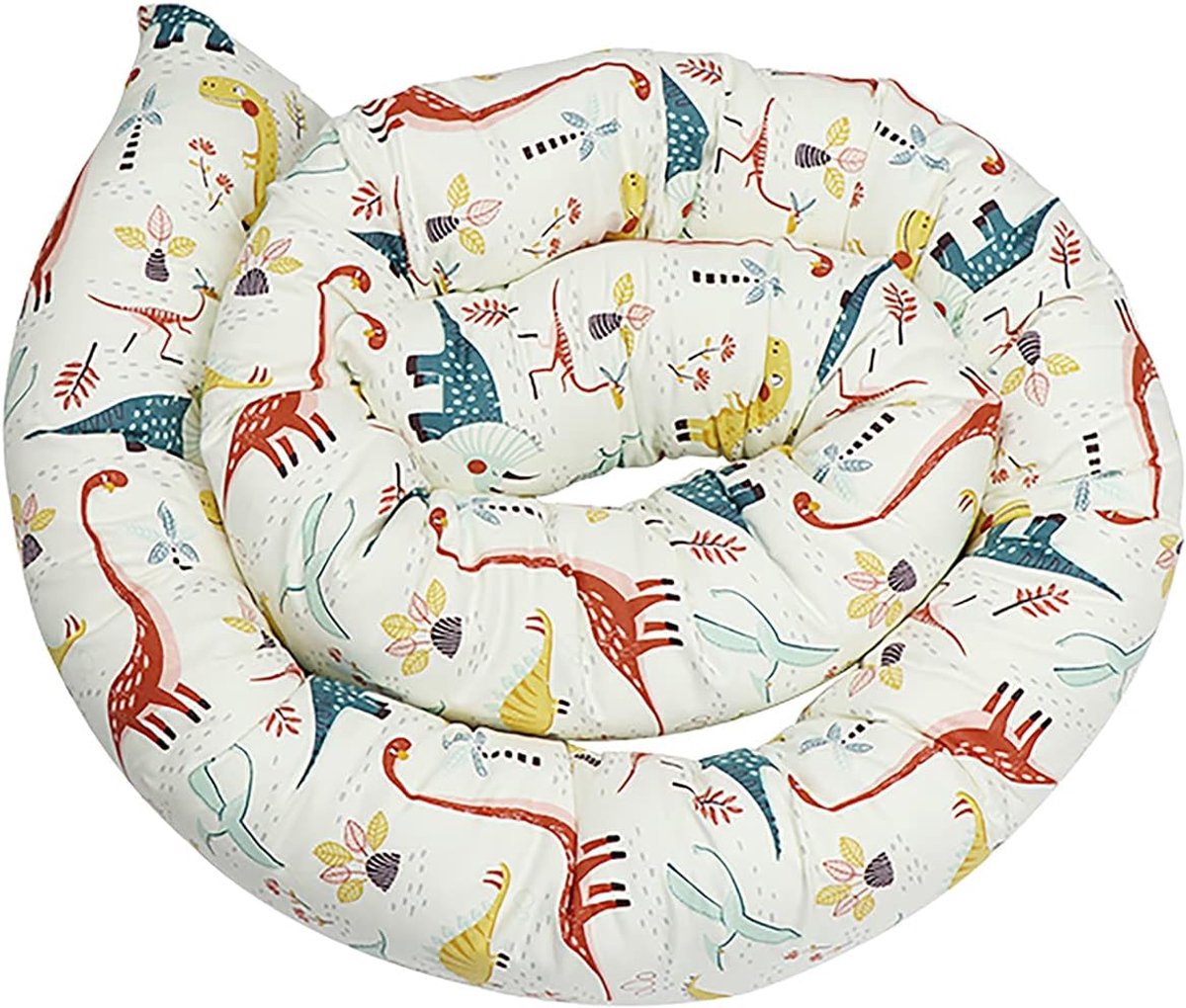 SnelShoppen - Neck Roll Pillow 230 cm - Bed Roll, Cuddly Snake, Zijslaapkussen, Decoratieve Kussen voor Kinderen, Zwangere Vrouwen, Katoen met Dinosau
