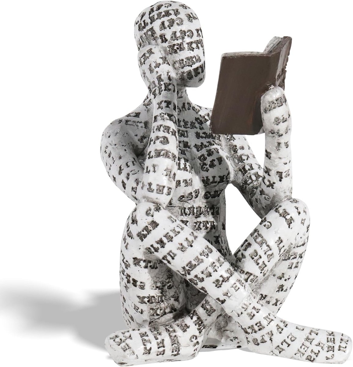 SnelShoppen - Resin Reading Woman Figurine - Abstract Thinker Sculpture - Boekenkast Ornament - Desk Decor - Hoogwaardige Kunststof - Stijlvolle Decor