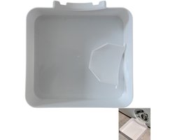 Afvoerbak voor wasmachine - Wasbak voor wasmachine - Wasmachineaccessoires - Universele afvoerbak voor wasmachines met voorlader - Geschikt voor huizen, wasruimtes, kelders en appartementen - Wit - 17,8*17,8*4,5 cm