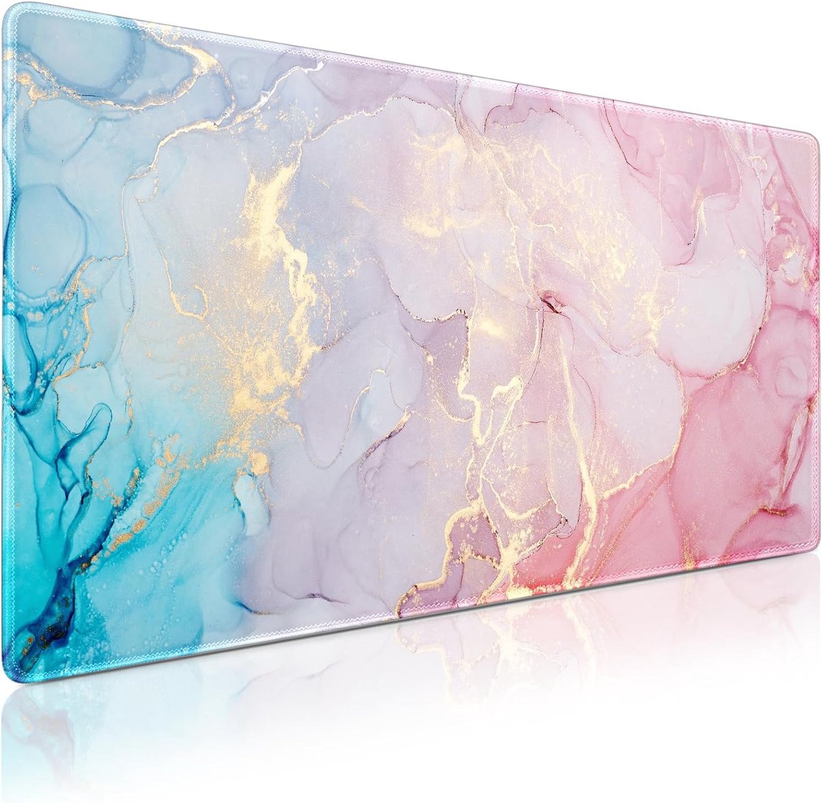 SnelShoppen - Gaming Muismat XXL 900 x 400 mm, Bureaubeschermer Mat met Anti-Slip Basis, Waterdichte en Duurzame Muismat voor Gaming en Kantoor, Roze
