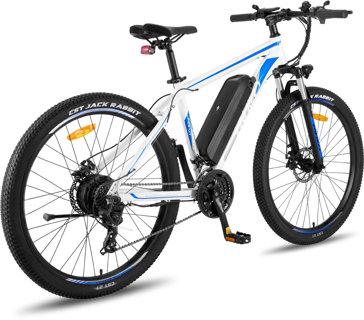Fafrees 27,5 inch Elektrische Mountainbike - 250W Motor - Shimano 21 versnellingen - Mechanische Schijfremmen - Elektrische Fiets– Roestbestendige aluminiumlegering – 15AH –IPX4 Stadsfiets –Trekkingfiets –Blauw