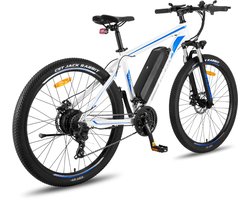 Fafrees 27,5 inch Elektrische Mountainbike - 250W Motor - Shimano 21 versnellingen - Mechanische Schijfremmen - Elektrische Fiets– Roestbestendige aluminiumlegering – 15AH –IPX4 Stadsfiets –Trekkingfiets –Blauw