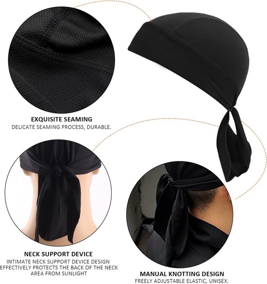 2 x sporthoofddeksels voor buiten - Sneldrogend - Fiets Bandana - motorhoofddoeken hoofddoek - Sport Bandana - Wielrennen Heren en Dames - sport bandana pet bandana - hoofddoek - ademende muts - Fiets Bandana Hoed — afbeelding 3