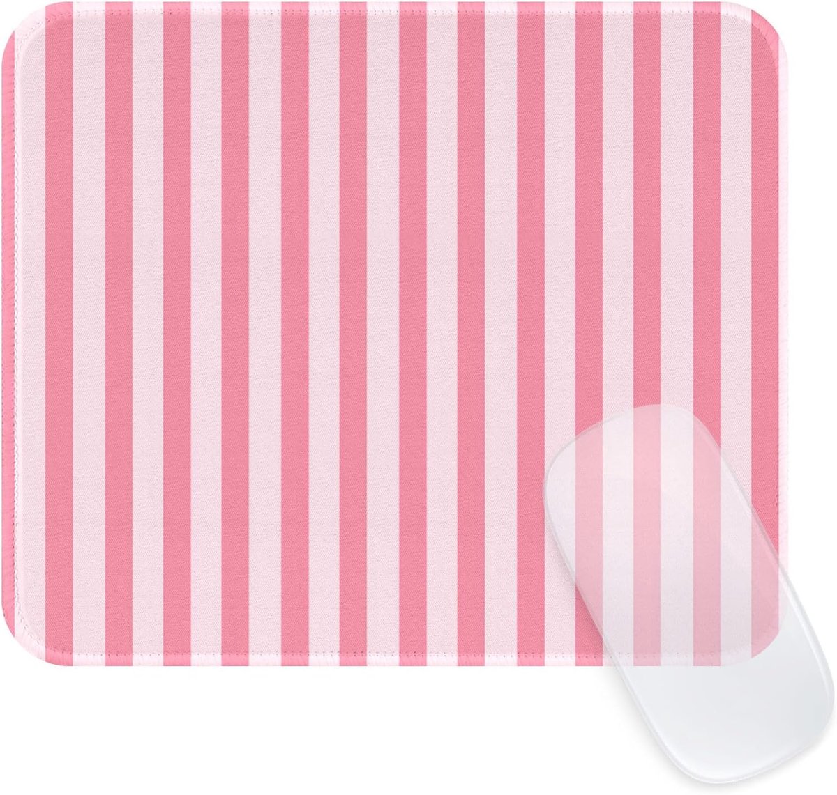 SnelShoppen - Vierkante Gestreepte Muismat met Gestikte Rand, Premium Waterdichte Doek, Antislip Rubberen Basis, Eenvoudige Grappige Bureauaccessoires