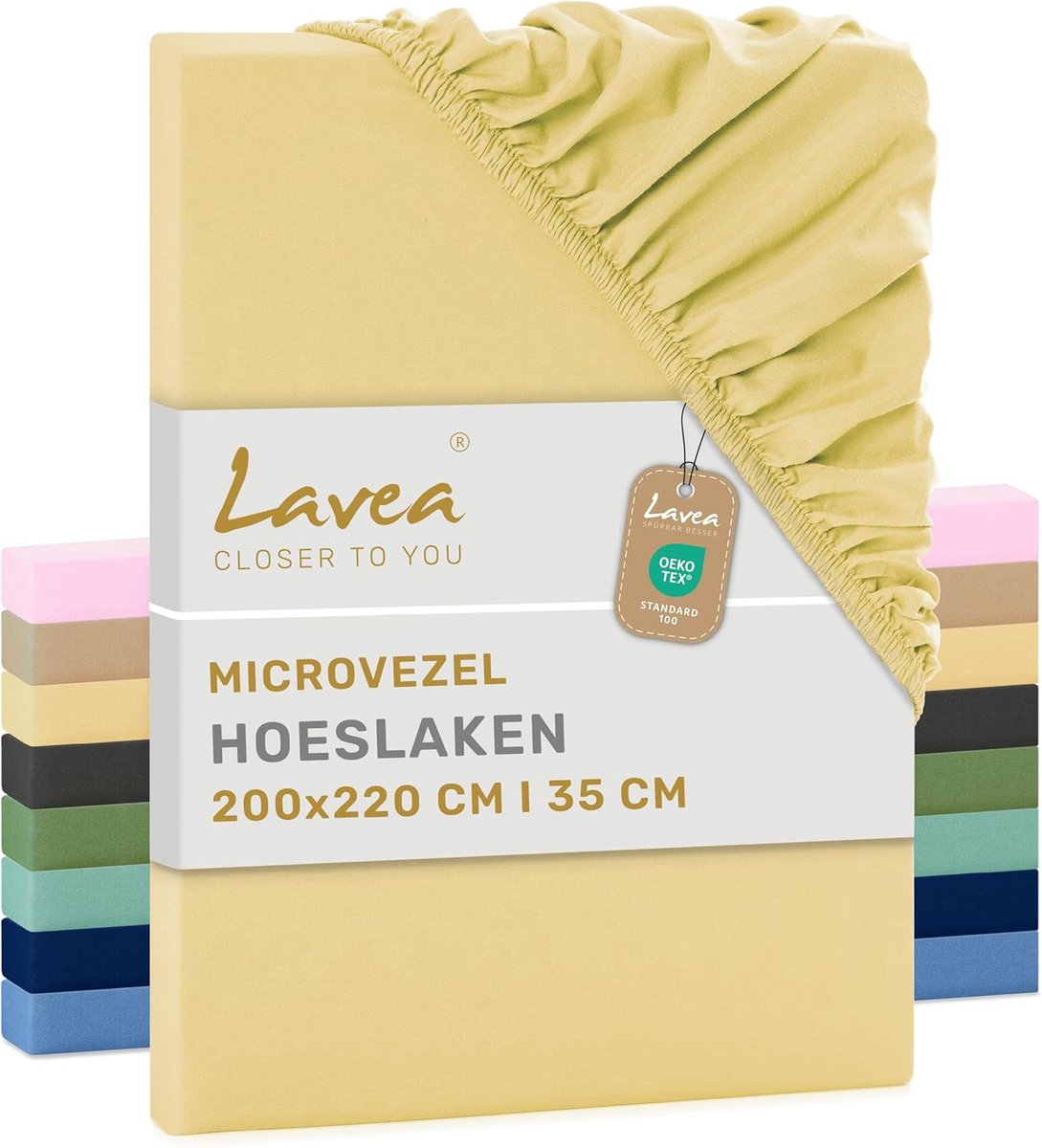 SnelShoppen - Hoeslaken 200x220 cm - Zachte Ademende Microvezel - Geschikt voor Matrassen tot 35 cm - Elastiek Rondom - OEKO-TEX Gecertificeerd - Beig