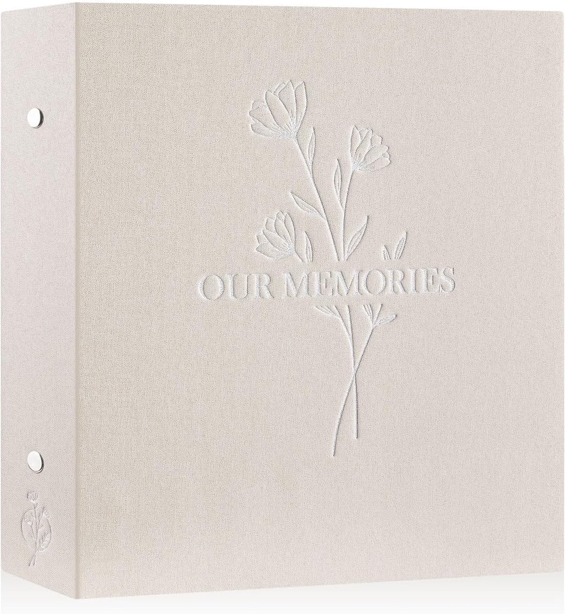 SnelShoppen - Fotoalbum 10x15 cm voor 600 Foto's, Instapvakjes, Luxe Linnen Omslag, Beige 'Our Memories', Perfect voor Huizen, Feesten en Herinneringe
