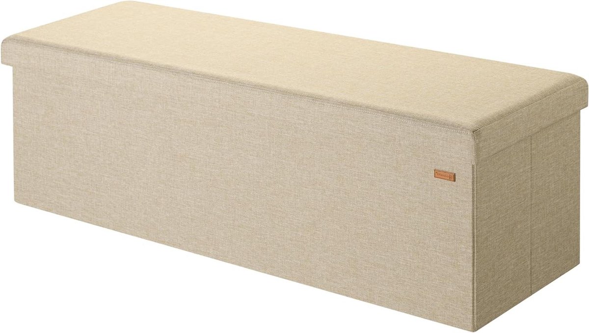 Opbergbank Zitbank - Poef Hocker - Orde Scheppen - Inklapbaar Ontwerp - 131 Liter - Wit