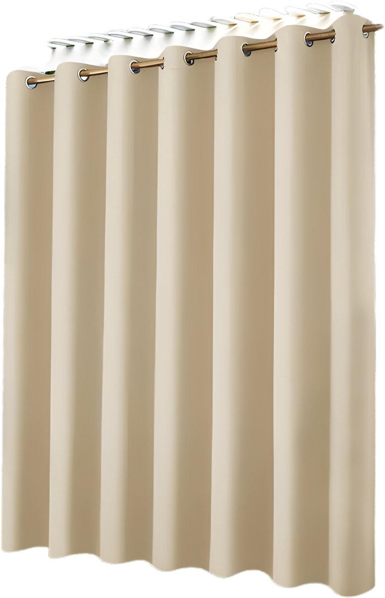 buiten gordijn - Beige, 132 x 275 cm 1 stuk - Waterdicht en weerbestendig met RVS ringen