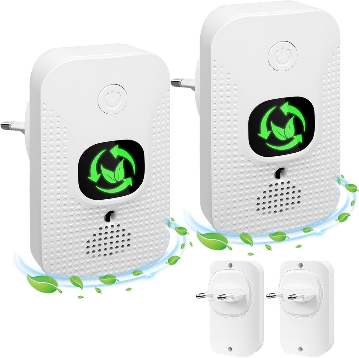 SnelShoppen - Mini Luchtreiniger voor Thuis en Slaapkamer, Plug-in Ionisator met Negatieve Ionen, Filterloos, Geurverwijderaar voor Rook, Huisdieren e