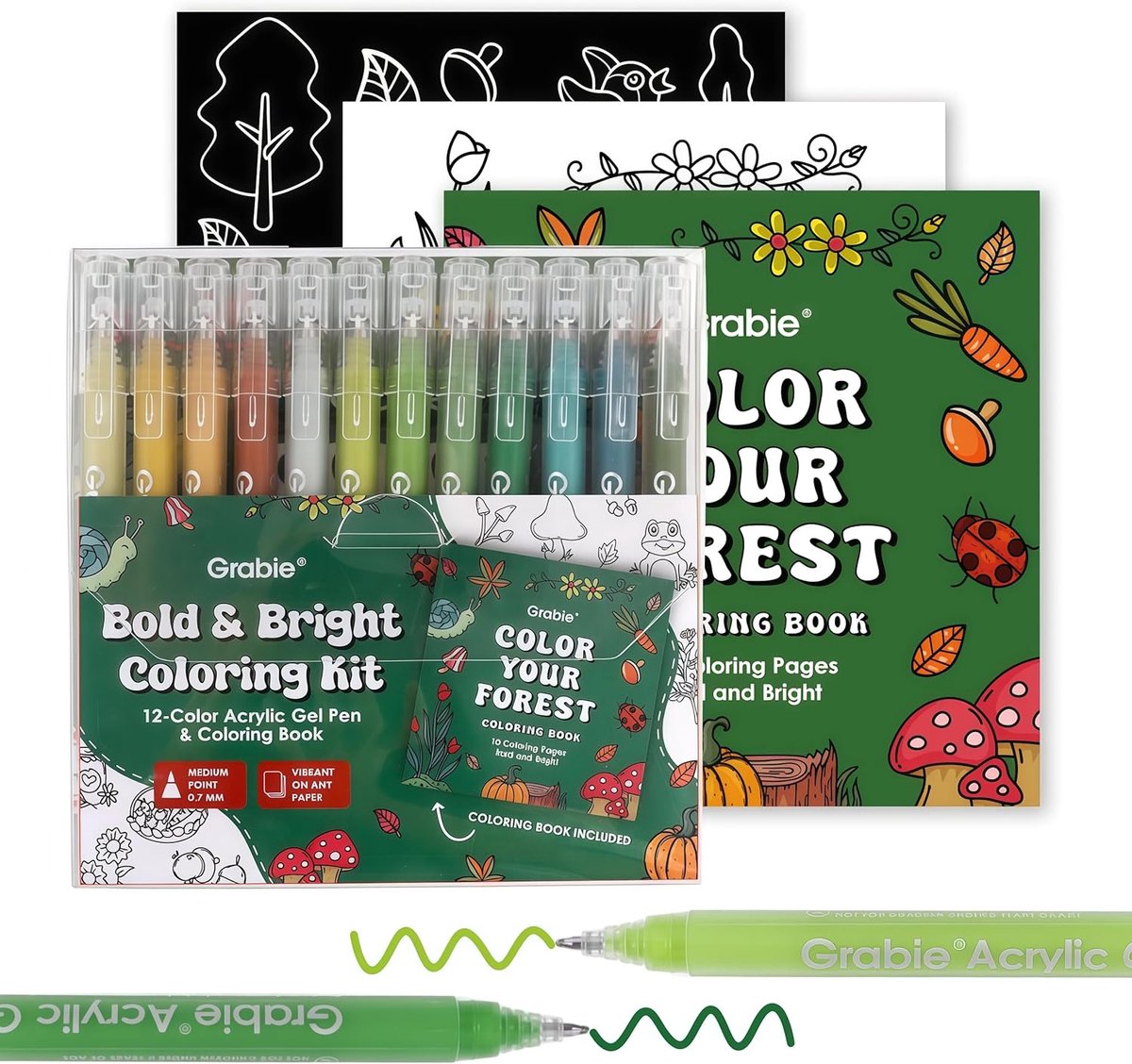 SnelShoppen - 12 Kleuren Acryl Gel Pennen Set - Medium Punt Gekleurde Pennen voor Tekenen, Notities Maken en Creatieve Projecten - Heldere Kleurkit vo