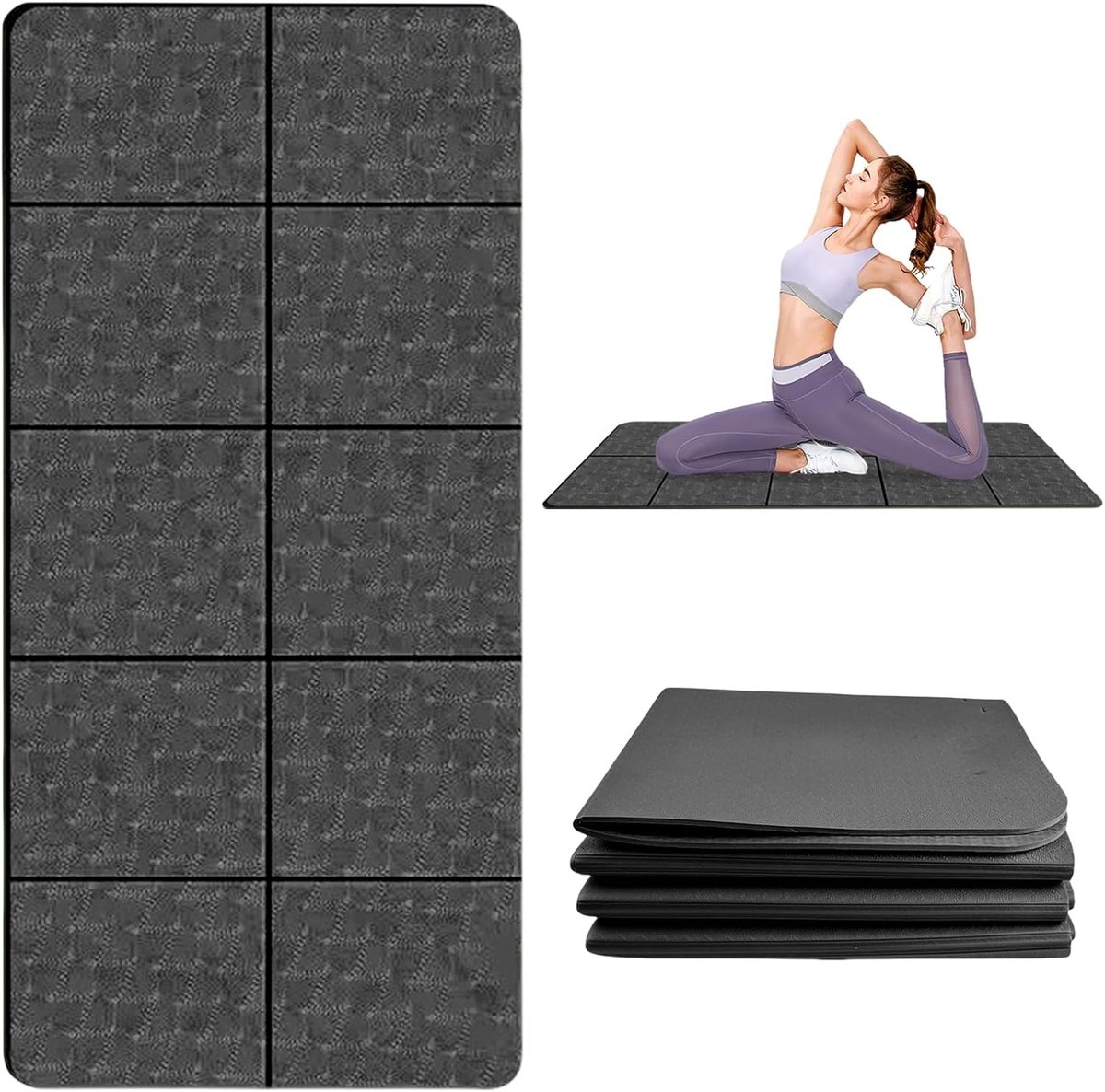 SnelShoppen - Opvouwbare Reisyogamat - Lichte Antislip Sportmat voor Yoga, Pilates & Fitness - TPE Materiaal, 850g, 5mm Dikte, 173x61cm