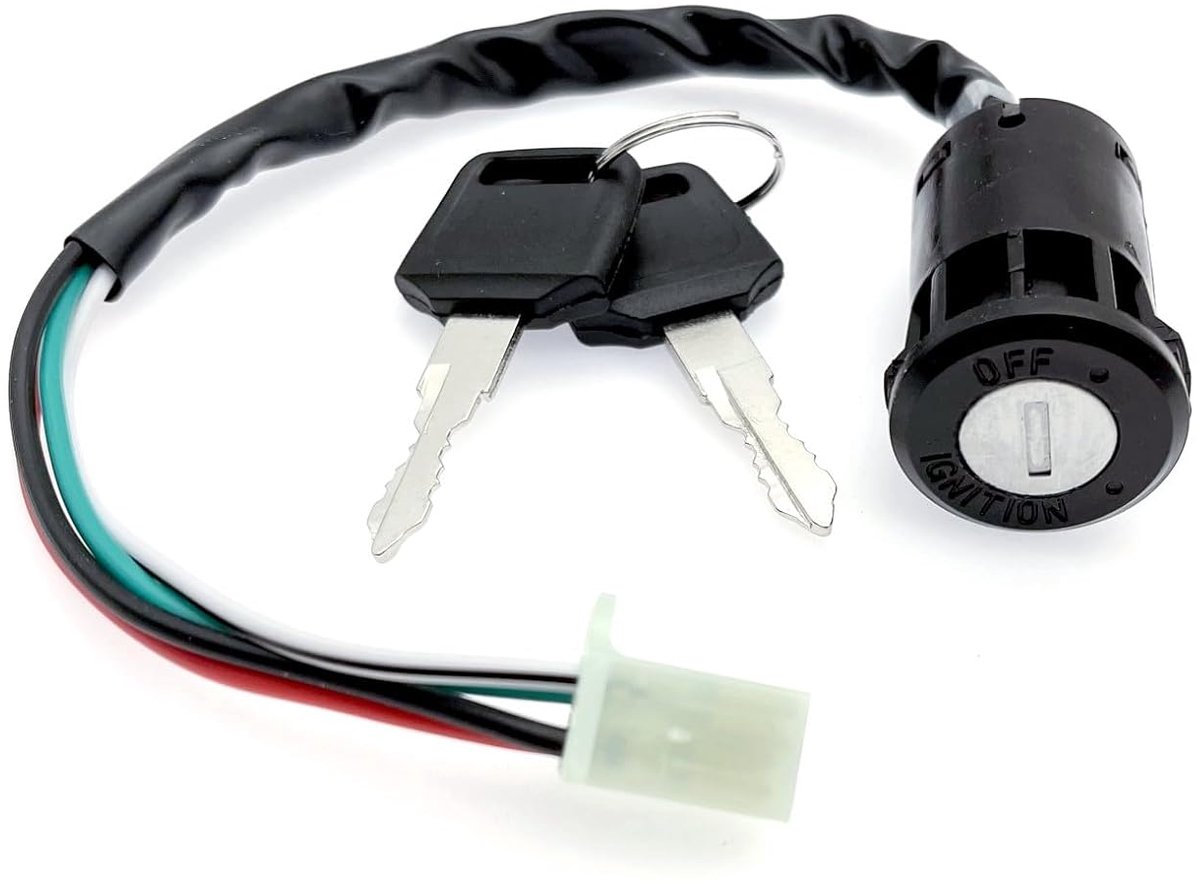 SnelShoppen - Contactsleutelset Sluit 4 Wire voor E-scooter, ATV, Dirt Bike - Geschikt voor 50cc tot 250cc - Compacte Afmetingen 31mm x 29mm x 43mm