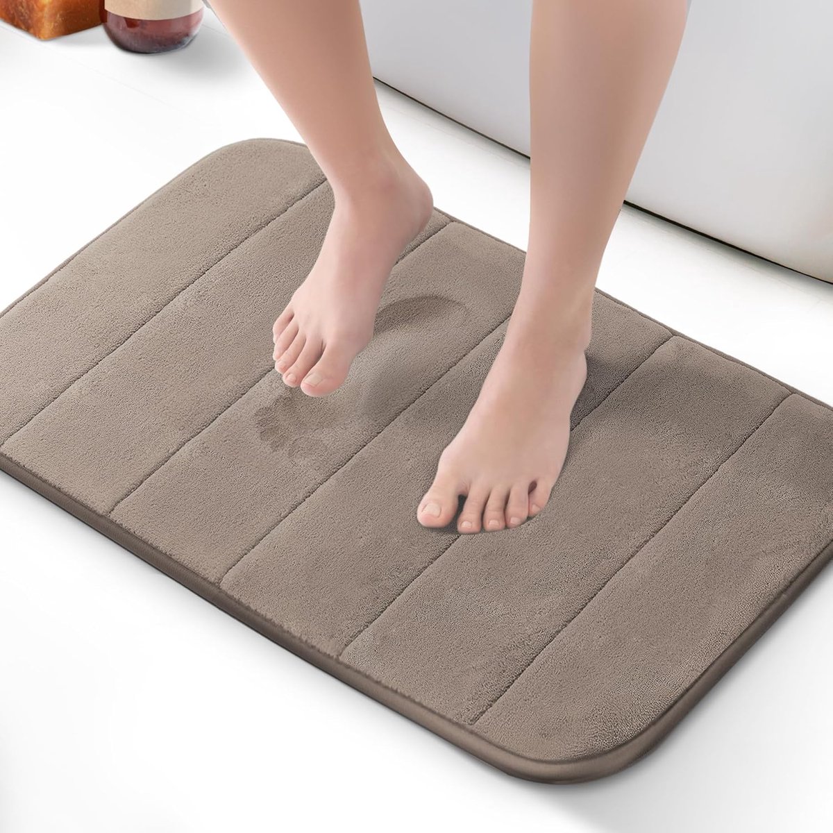 SnelShoppen - Badmat Traagschuim Ultra Zacht 40x60 cm - Absorberend, Antislip en Machinewasbaar - Luxe Beige Badkamer Comfort voor Thuis