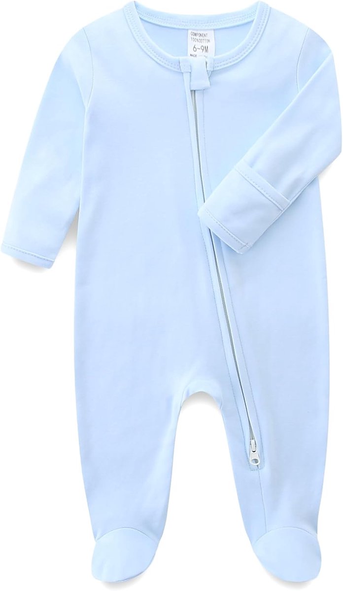 SnelShoppen - Jumpsuit voor baby's, jongens en meisjes, Katoenen Babypyjama met Dubbele Ritssluiting, Comfortabele Slaapzak, Zachte Overall voor Baby'