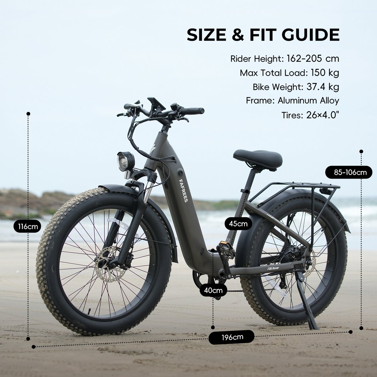 FAFREES F26 Rover Full-Size All-Terrain E-Bike - Zwart thumbnail 5
