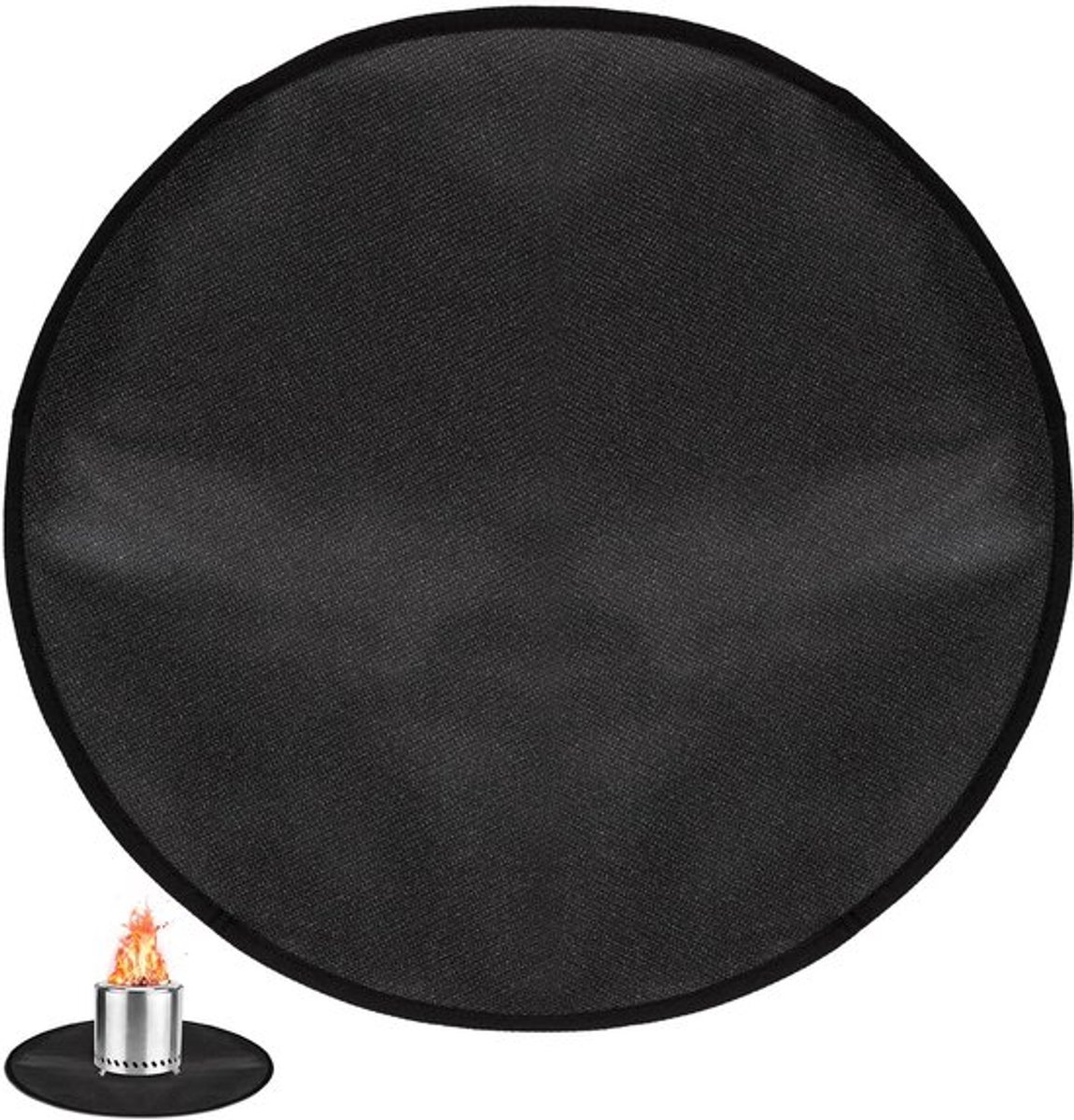 20" vuurkorfmat voor op het bureau, ronde vuurkorfmat voor solokachel, vuurvaste bodemgrillmat, open haardmat, 3-laags wasbare grillbeschermmat voor buitenbarbecues