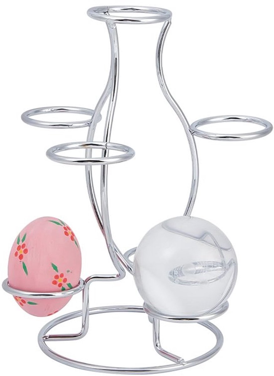 Kristallen bolhouder, displaystandaard voor 7 eieren, platina ijzer, multibol displayhouder voor kristallen bol, bol, thuiskantoordecoratie, ornament, 15 x 13,5 x 20,3 cm
