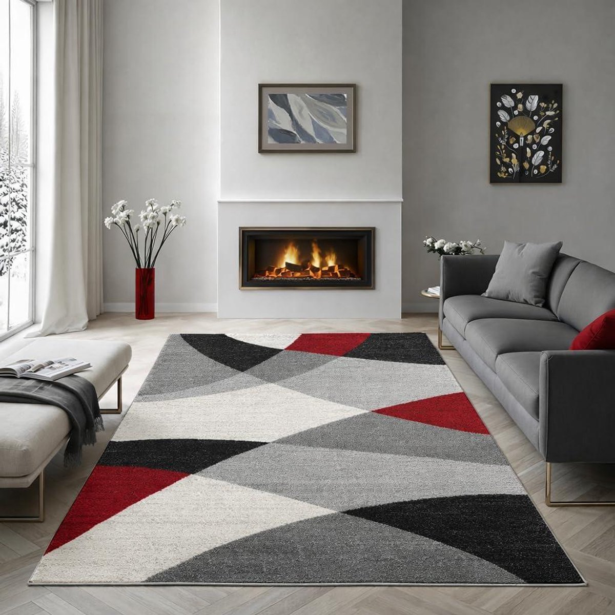 Vloerkleed - Moderne Vloerbedekking - Woonkamer Decoratie - Geometrisch Golfpatroon - 240