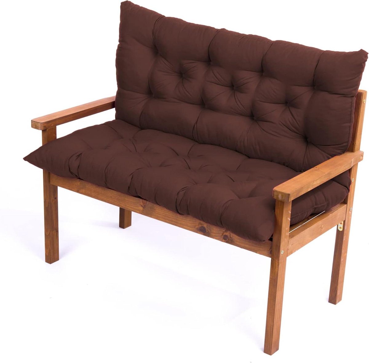 Buitenschommelstoel Zitkussen - Loungebank Kussen - Buiten Ontspannen - Superdikke Vulling - 150x100 cm - Bruin
