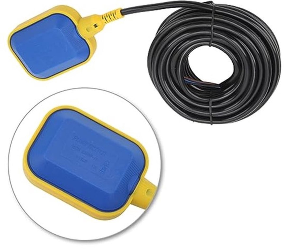 Vlotterschakelaar voor dompelpompen voor pompbesturingswerkzaamheden, instelbaar vloeistofniveau, afgedicht met polypropyleen 10M kabel, automatische pompbesturing