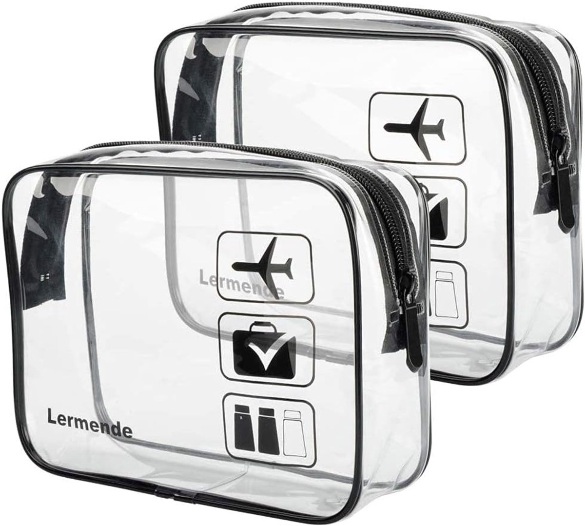 SnelShoppen - TSA Goedgekeurd Transparante Toilettas voor Reis, Draagbare Clear Bag, 3-1-1 Kit voor Vliegtuig, Waterdicht, Ideaal voor Zwembad en Stra