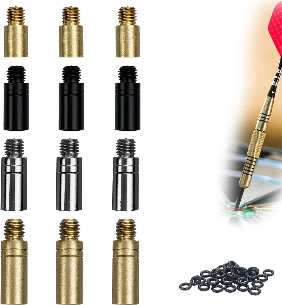 SnelShoppen - 12 stuks Dartgewichten Messing 1,5/2/2,5/3g in 3 Kleuren met 50 Wasmachines - Perfecte Accessoires voor Dartspellen en Wedstrijden