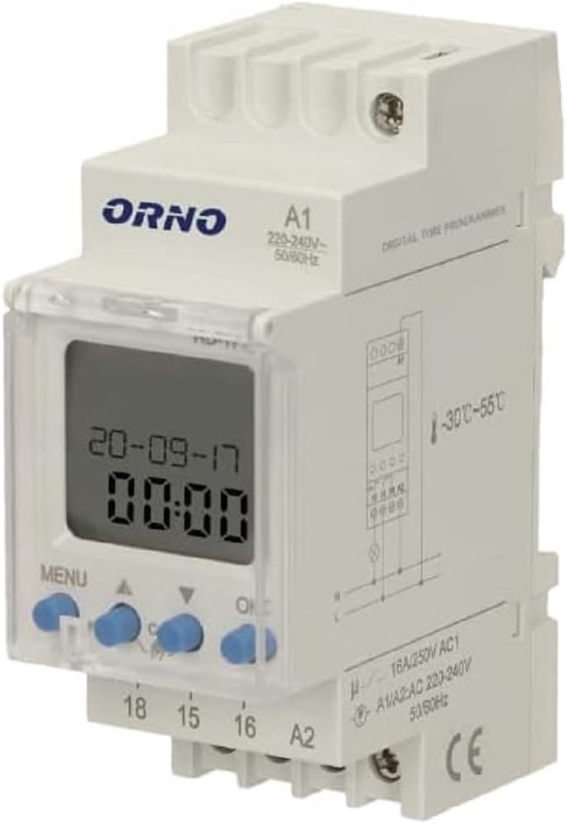 SnelShoppen - Astronomische Tijdschakelaar DIN-Rail met 100 Programma's, 3 Menutalen, 2 Relaisuitgangen max. 16A/230V voor Huishoudens en Bedrijven
